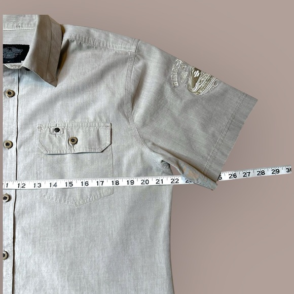 Harley Davidson Men's Gray Short Sleeve Shirt w/ Embroidered Logo Large Top - Picture 12 of 16